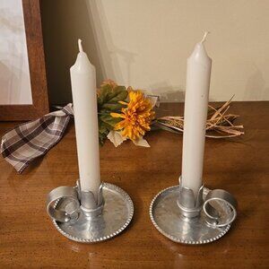 Vintage Trade Continental Hammered Aluminum Candlestick Candle